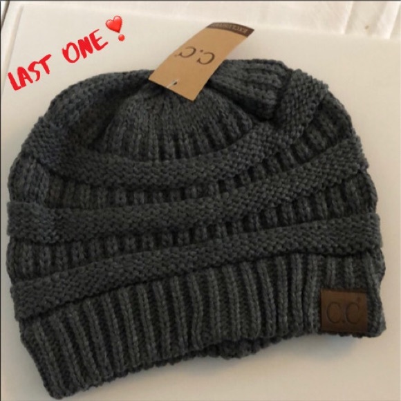 C.C Accessories - 🟣3/$35 C.C Knit Beanie – Dark Melange Grey